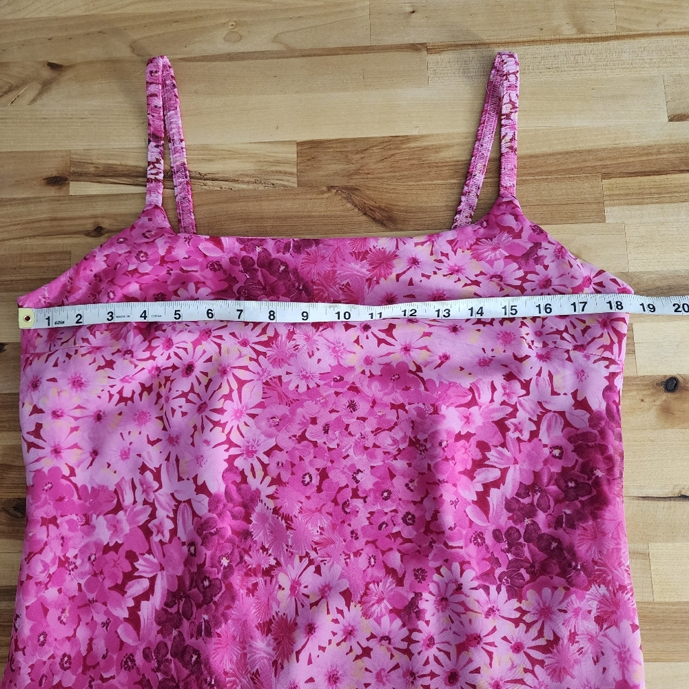 Y2K Dress Pink Floral Chiffon Size 12 believe... Lined Romantic Fairy Whimsical - Picture 5 of 14